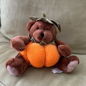 Godiva Collectible Brown and Orange Pumpkin Teddy Bear